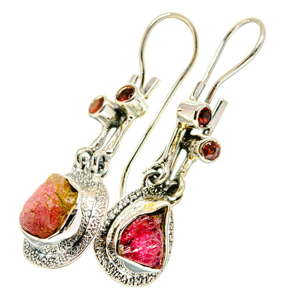 Watermelon Tourmaline Earrings handcrafted by Ana Silver Co - EARR420153