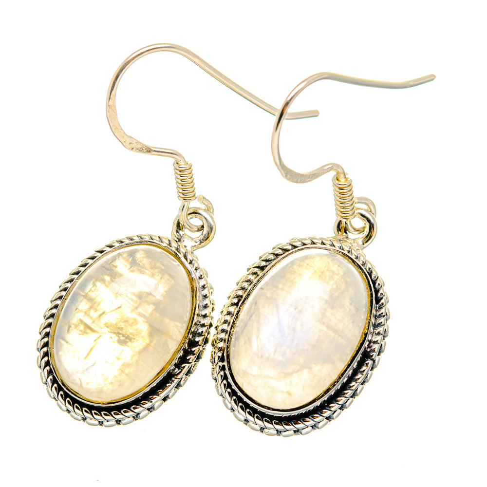 Rainbow Moonstone Earrings handcrafted by Ana Silver Co - EARR420206