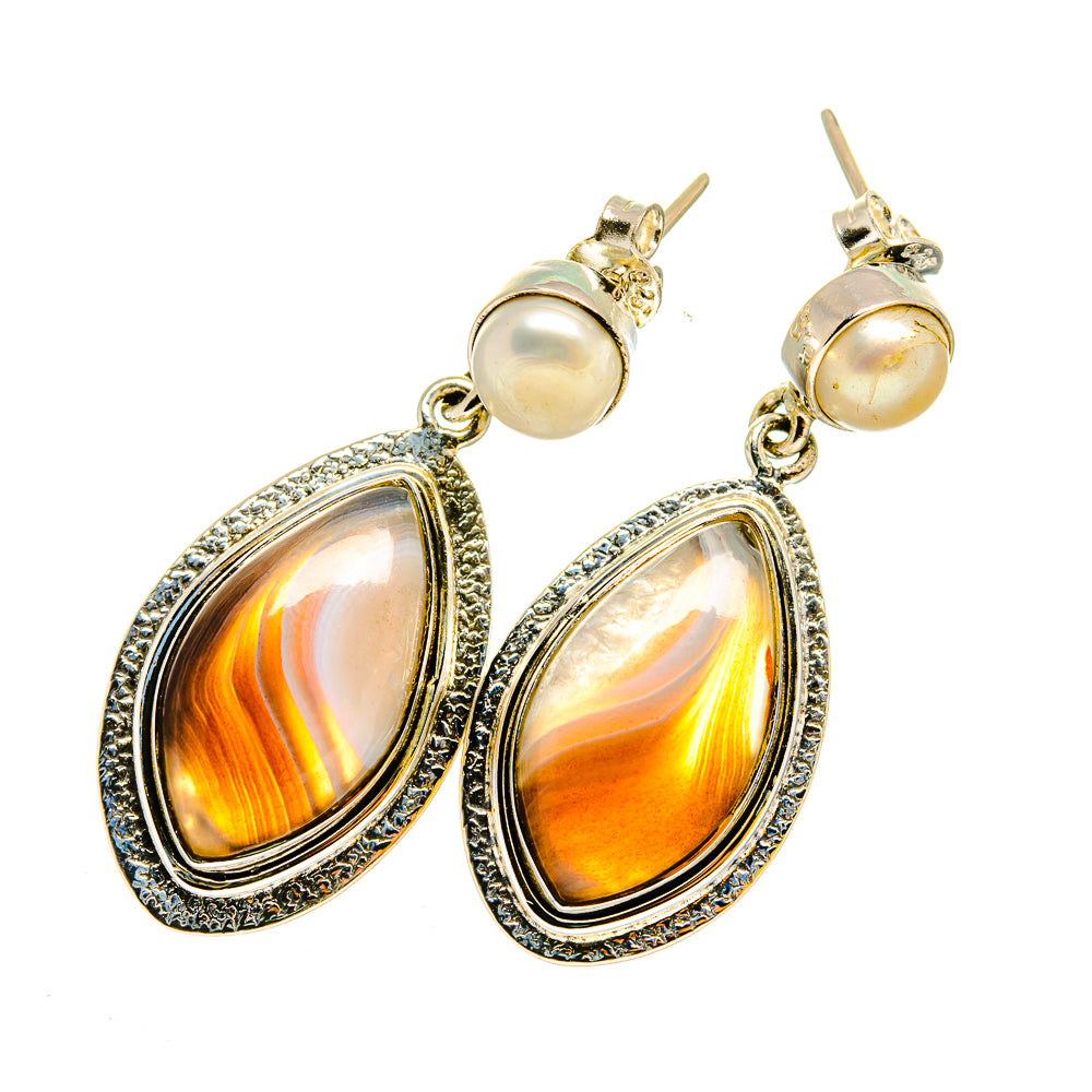Botswana Agate Earrings handcrafted by Ana Silver Co - EARR420308