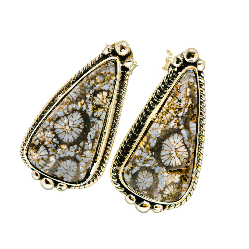 Fossil Coral Earrings handcrafted by Ana Silver Co - EARR420312