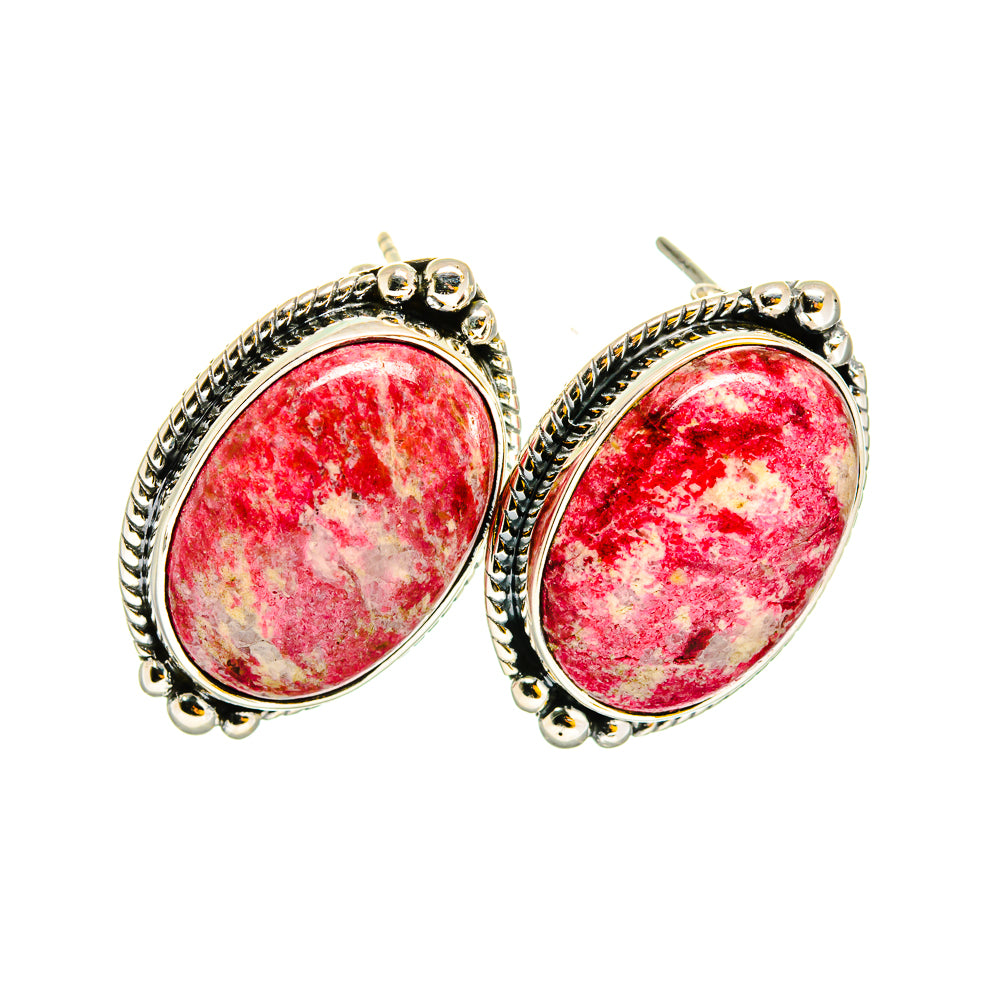 Thulite Earrings handcrafted by Ana Silver Co - EARR420313
