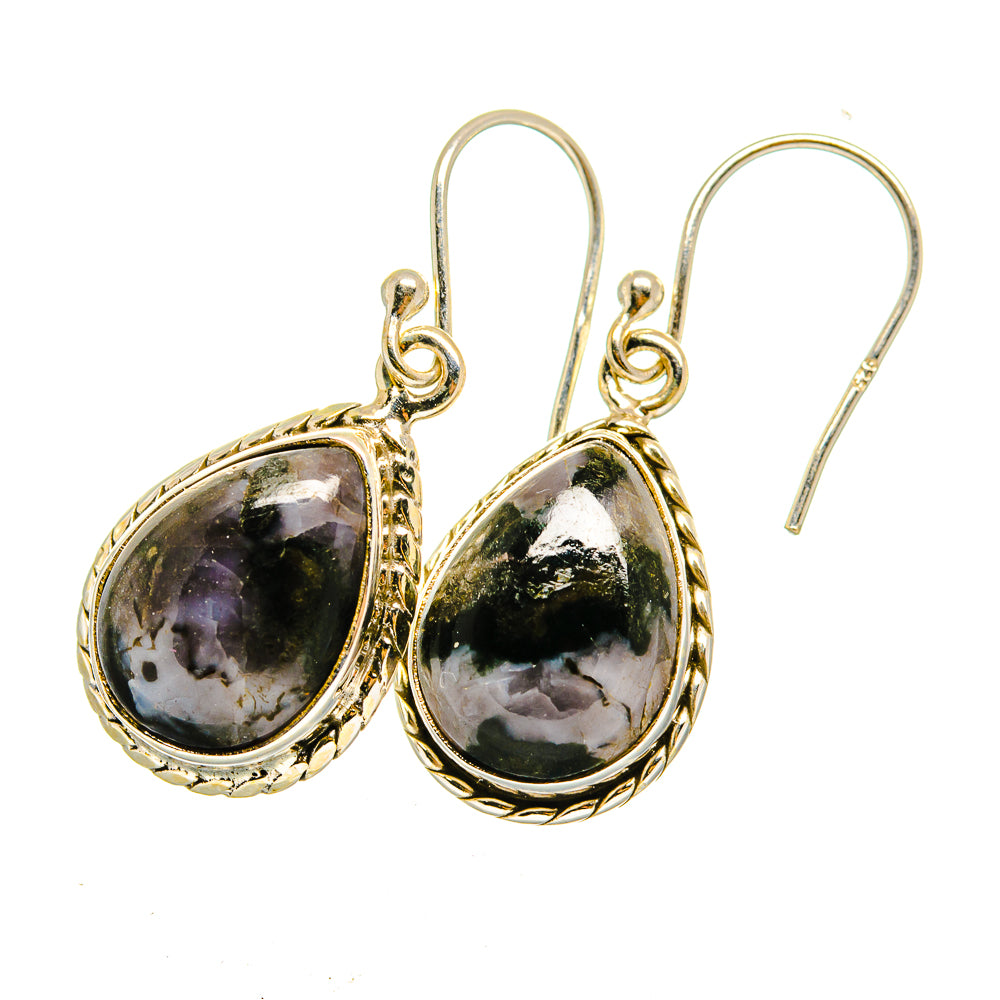 Gabbro Stone Earrings handcrafted by Ana Silver Co - EARR420414 - Photo 2