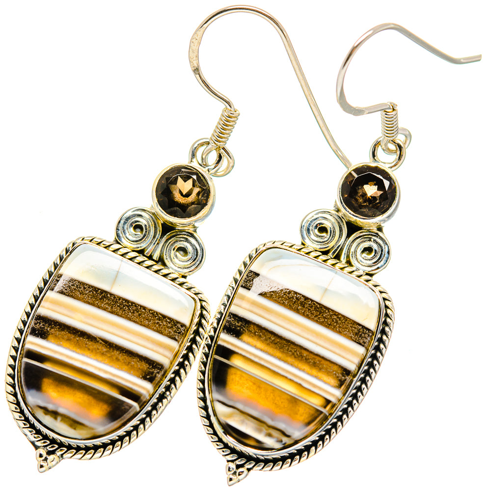 Botswana Agate Earrings handcrafted by Ana Silver Co - EARR420429