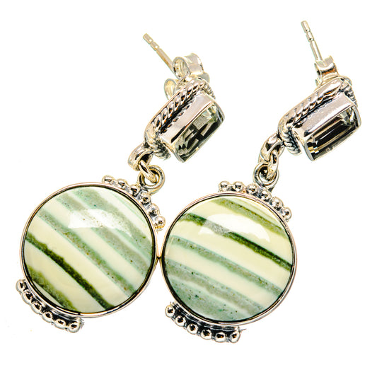 African Green Opal Earrings handcrafted by Ana Silver Co - EARR420436