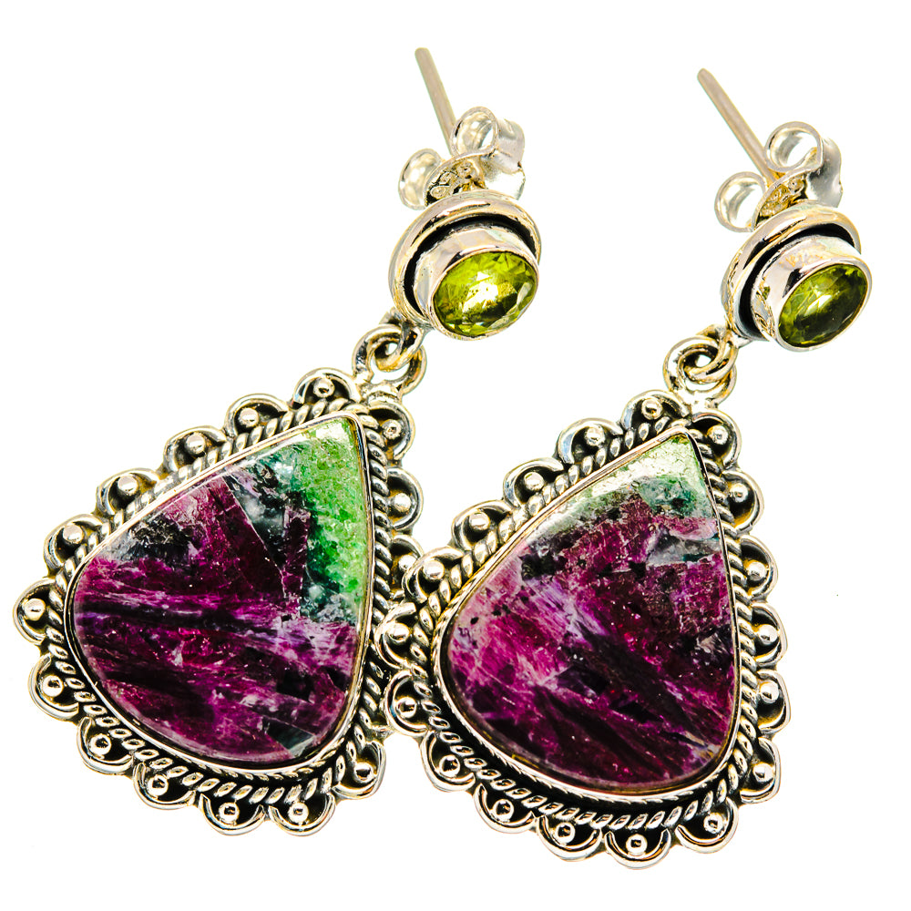 Ruby Zoisite Earrings handcrafted by Ana Silver Co - EARR420443