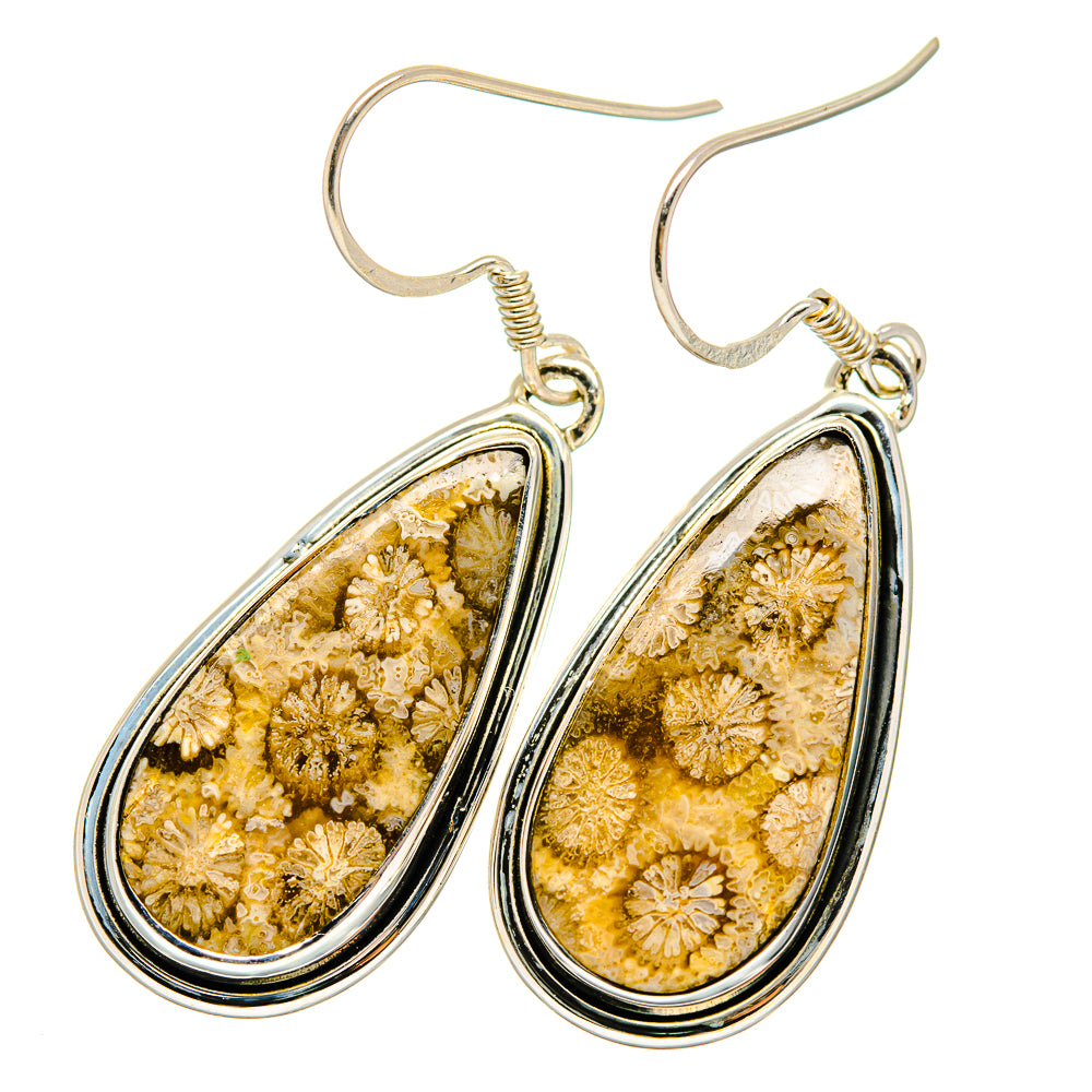 Fossil Coral Earrings handcrafted by Ana Silver Co - EARR420454