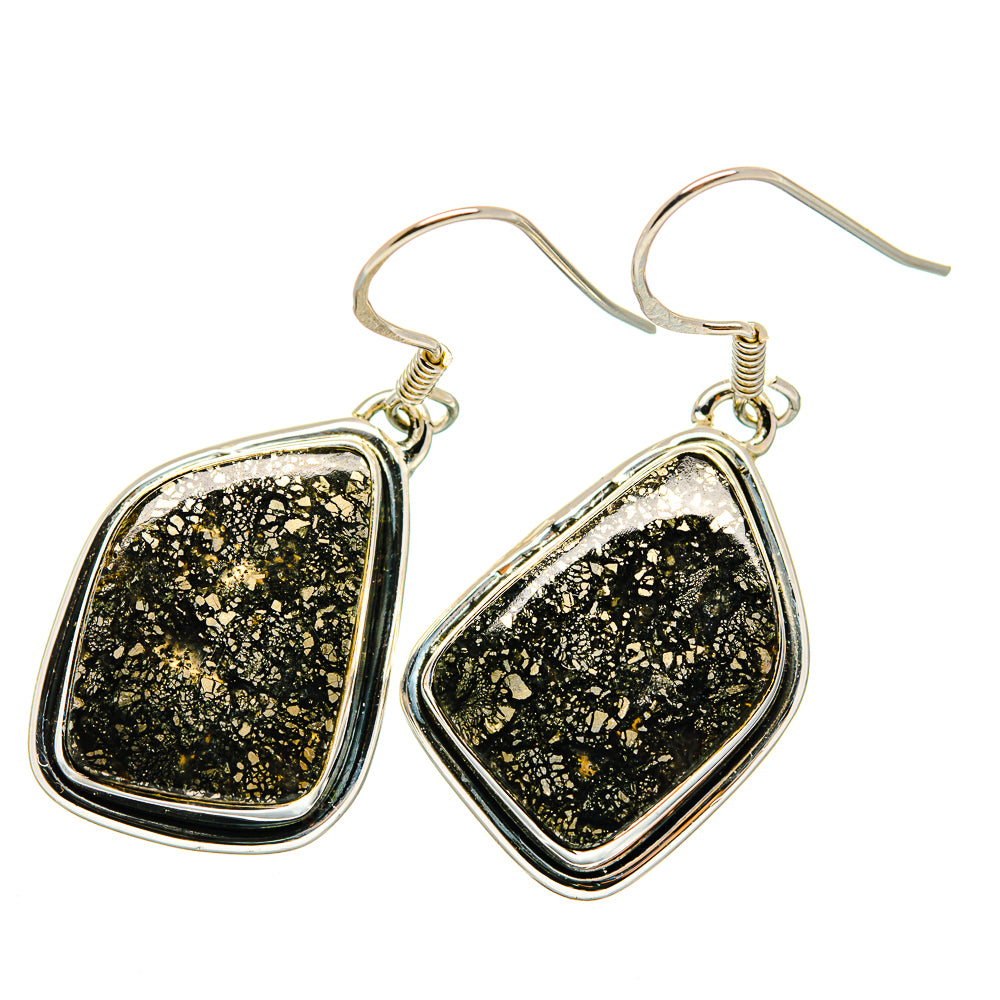 Pyrite Agate Earrings handcrafted by Ana Silver Co - EARR420460