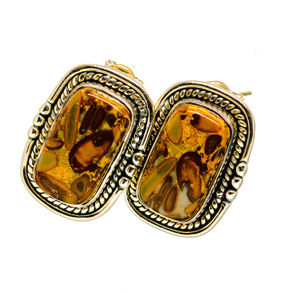 Bamboo Jasper Earrings handcrafted by Ana Silver Co - EARR420515