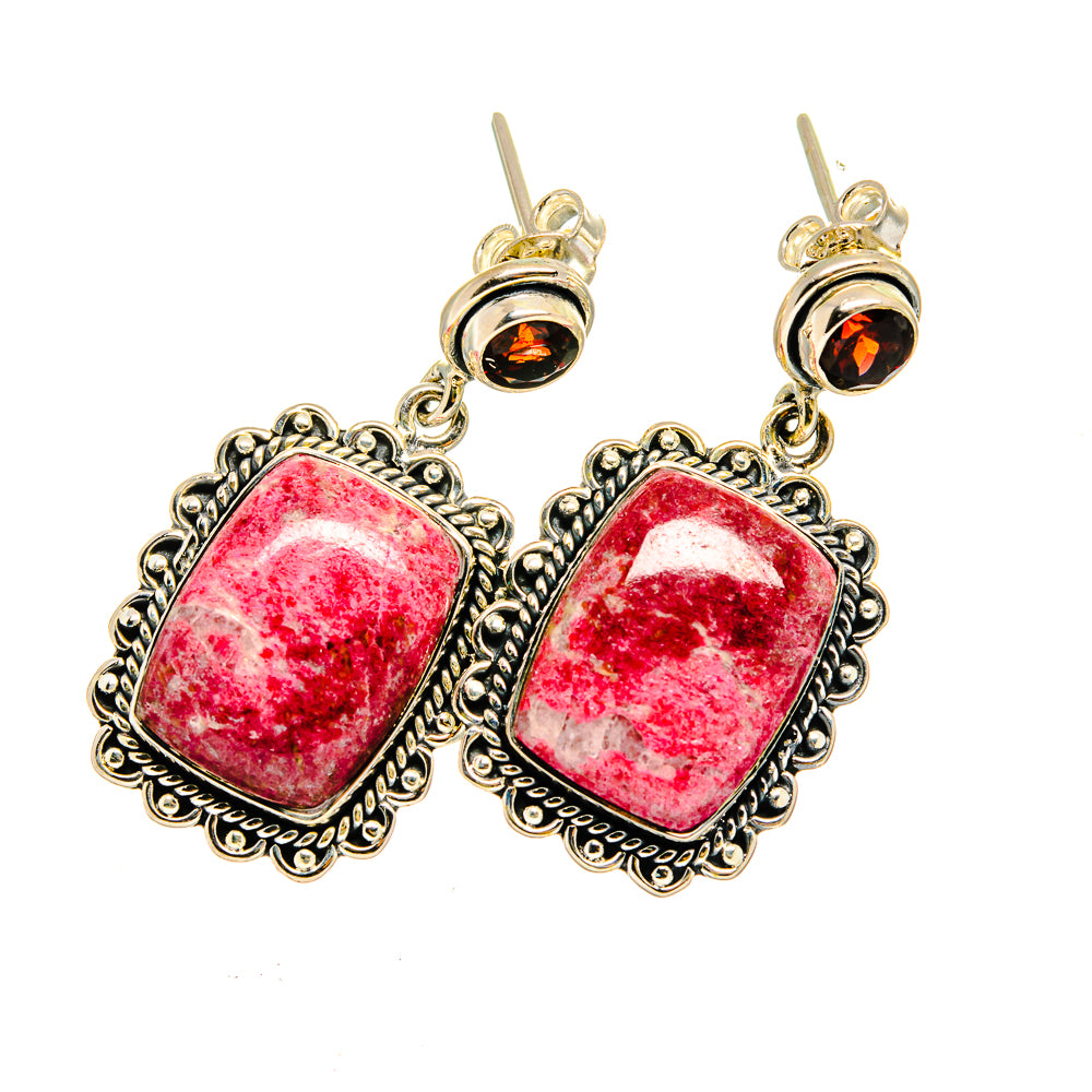 Thulite Earrings handcrafted by Ana Silver Co - EARR420527