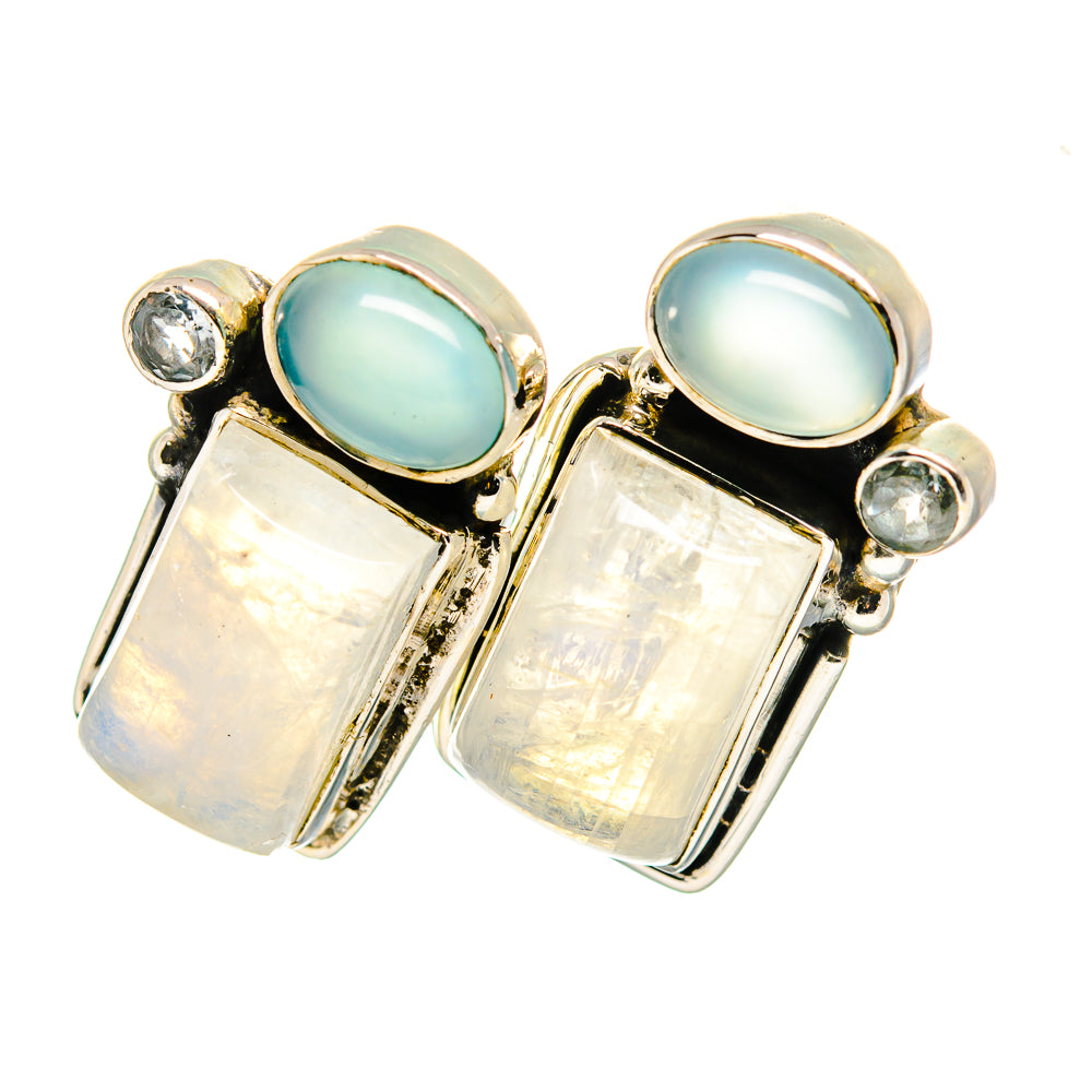 Rainbow Moonstone Earrings handcrafted by Ana Silver Co - EARR420566