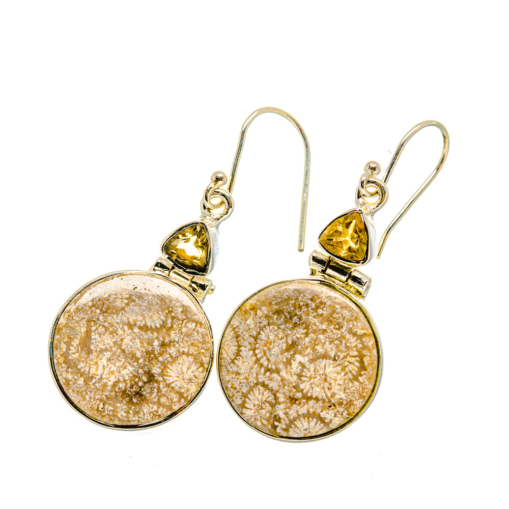 Fossil Coral Earrings handcrafted by Ana Silver Co - EARR420601