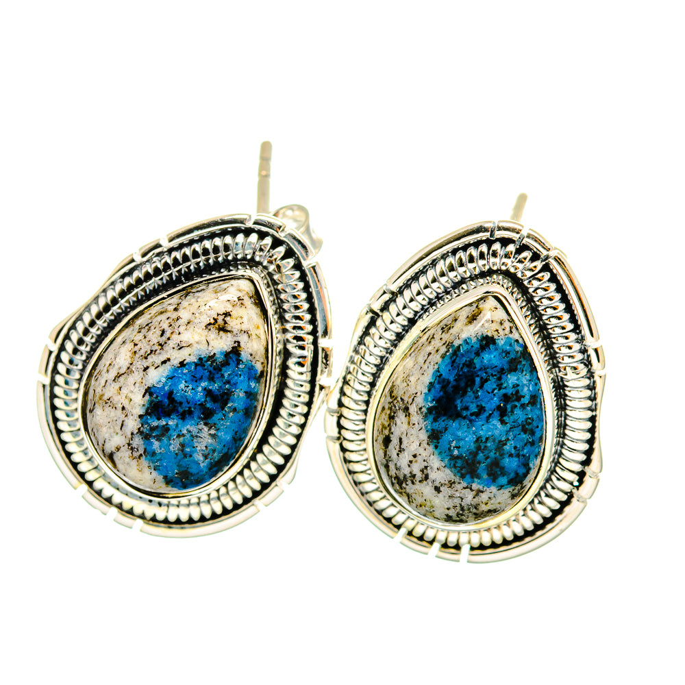 K2 Blue Azurite Earrings handcrafted by Ana Silver Co - EARR420615