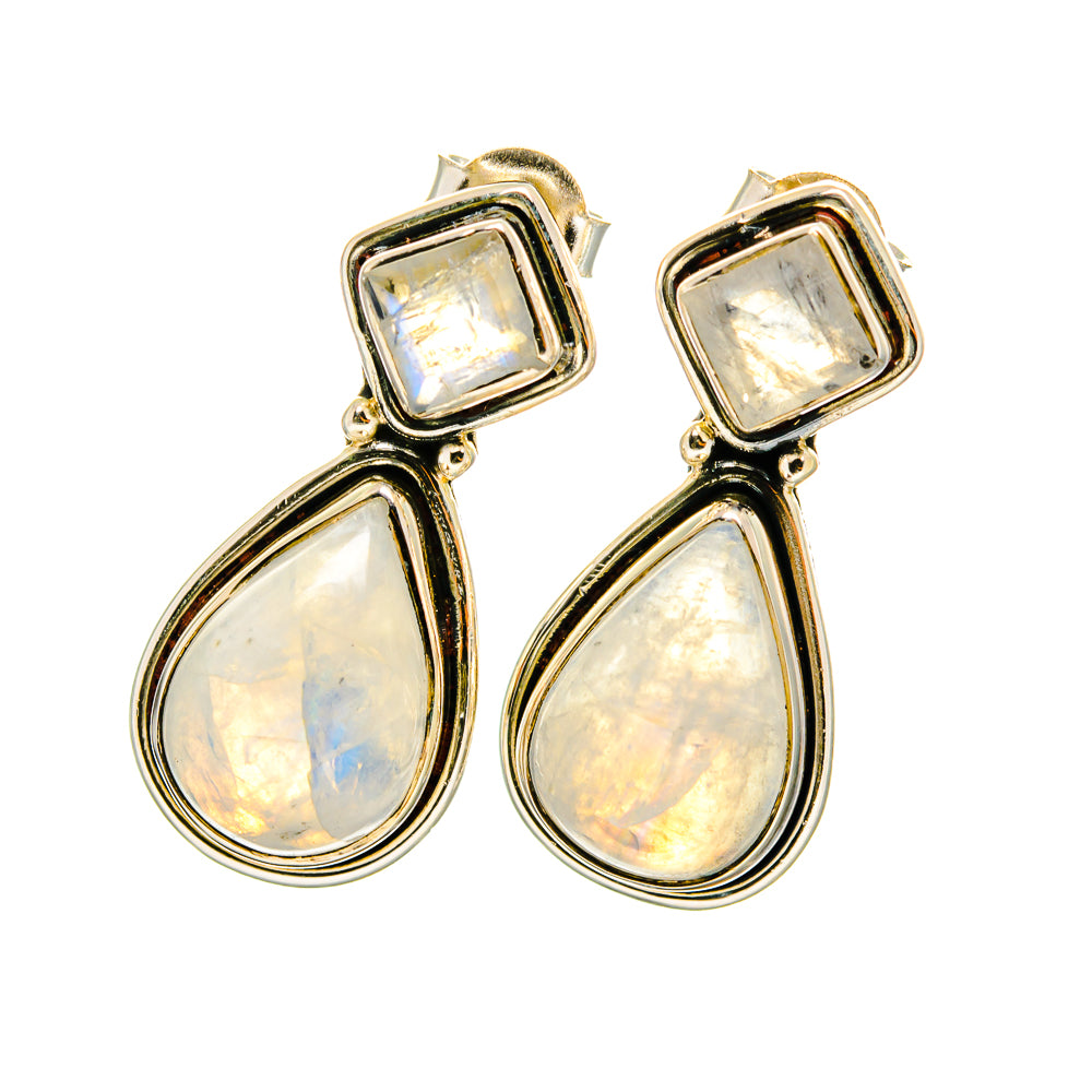 Rainbow Moonstone Earrings handcrafted by Ana Silver Co - EARR420619