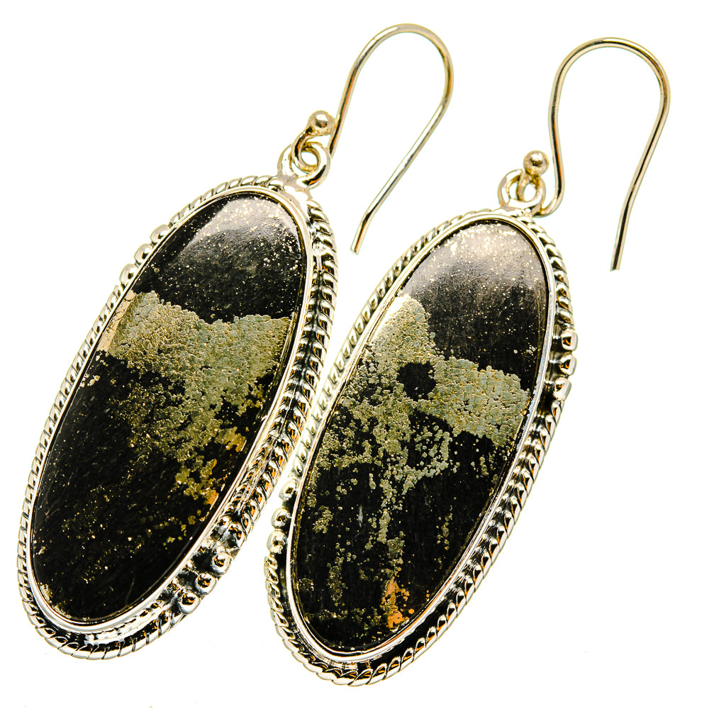 Pyrite Agate Earrings handcrafted by Ana Silver Co - EARR420716
