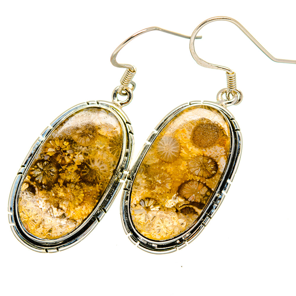 Fossil Coral Earrings handcrafted by Ana Silver Co - EARR420734