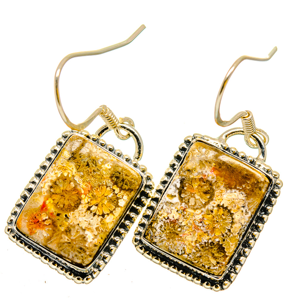 Fossil Coral Earrings handcrafted by Ana Silver Co - EARR420821