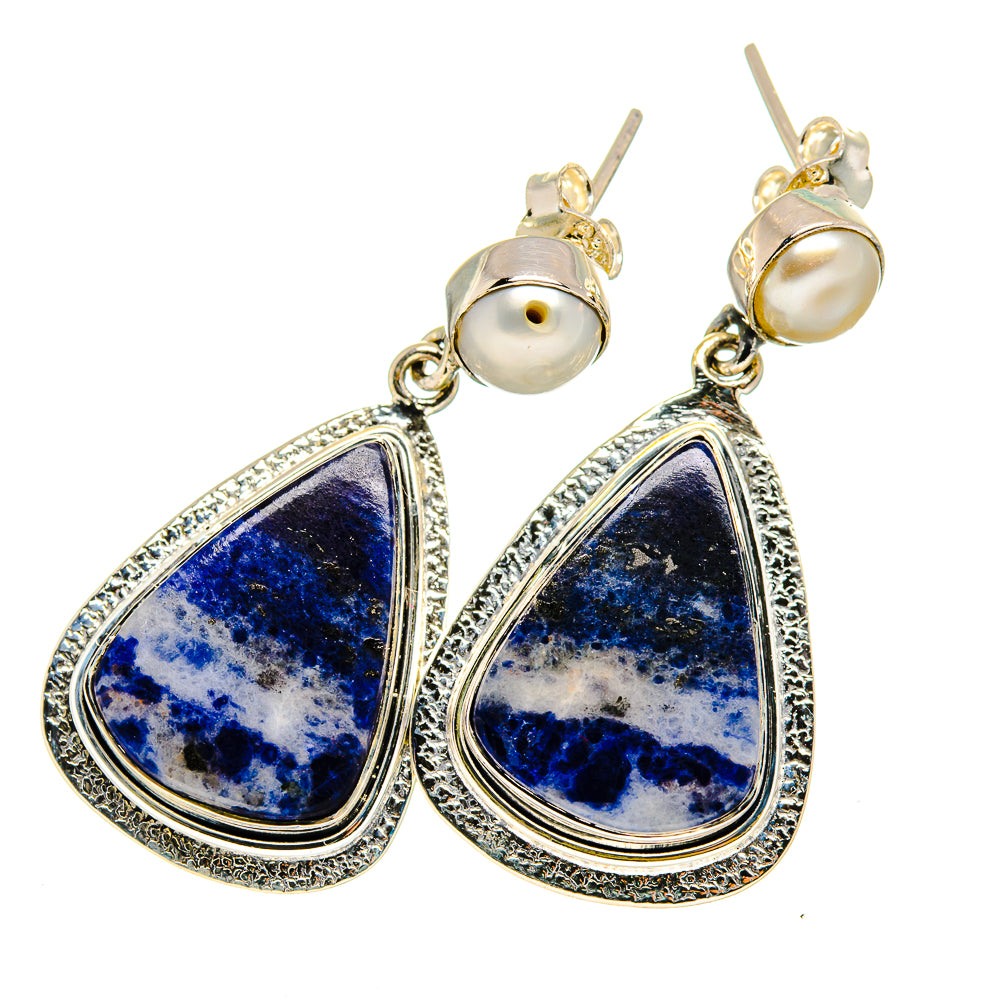 Sodalite Earrings handcrafted by Ana Silver Co - EARR420855