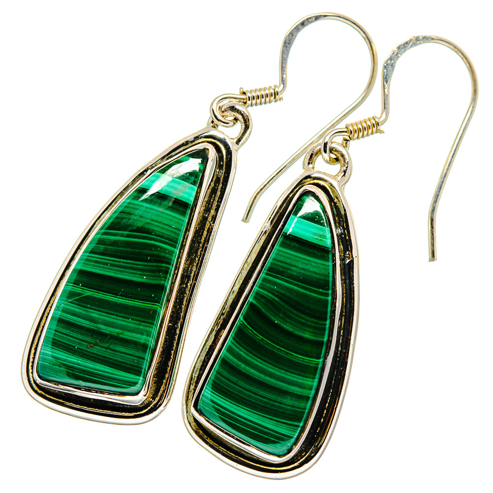 Malachite Earrings handcrafted by Ana Silver Co - EARR420863
