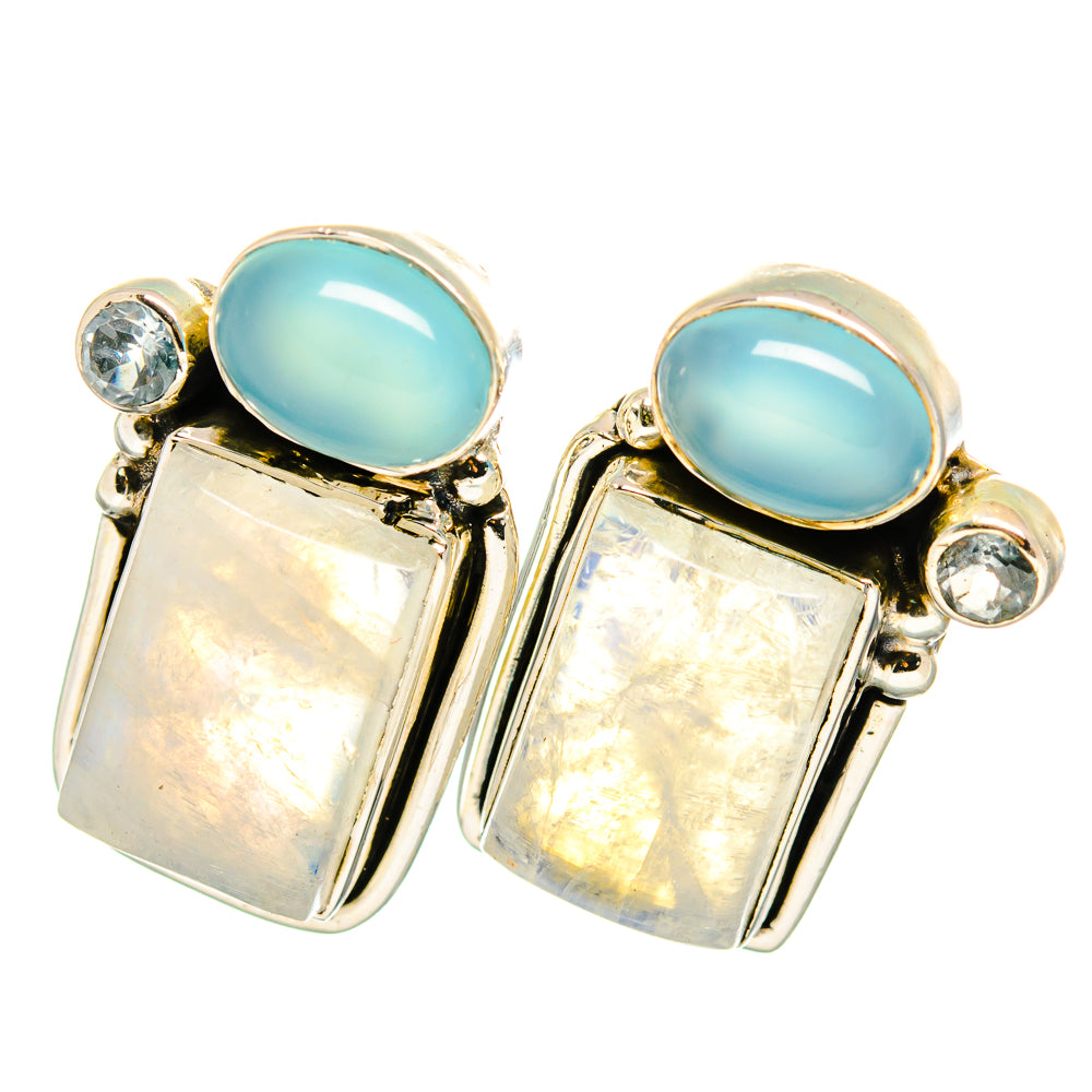 Rainbow Moonstone Earrings handcrafted by Ana Silver Co - EARR420902
