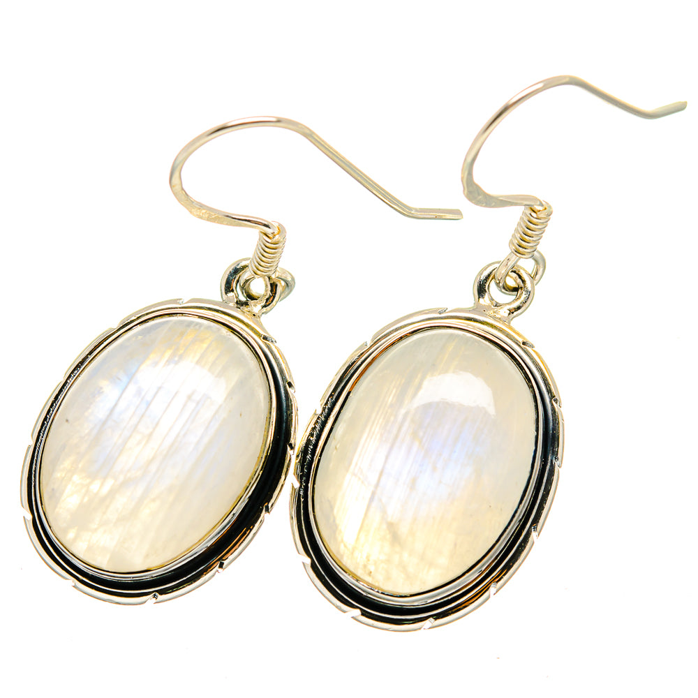 Rainbow Moonstone Earrings handcrafted by Ana Silver Co - EARR420905