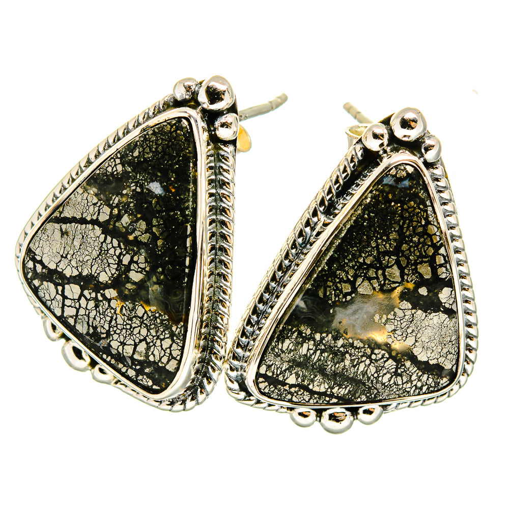 Pyrite Agate Earrings handcrafted by Ana Silver Co - EARR420952