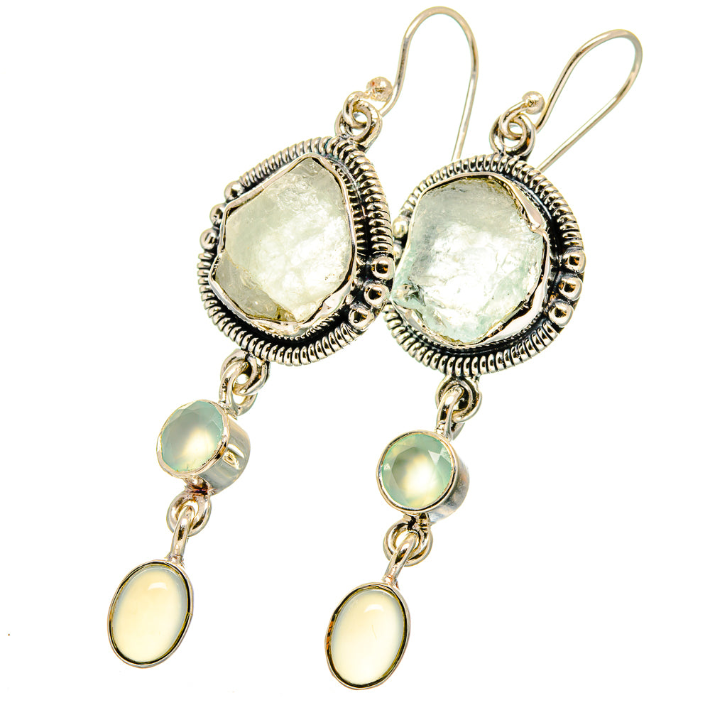 Aquamarine, Rainbow Moonstone Earrings handcrafted by Ana Silver Co - EARR420988