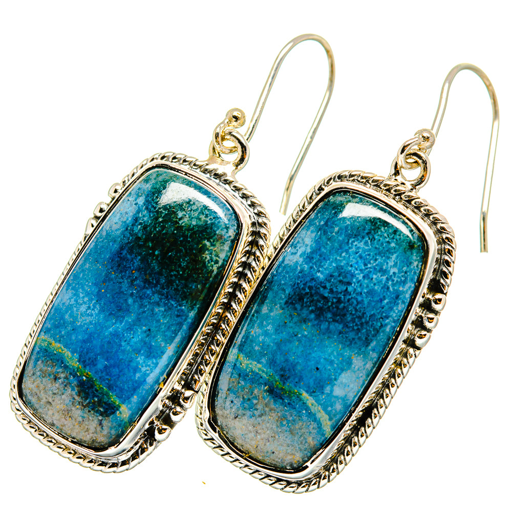 Chrysocolla Earrings handcrafted by Ana Silver Co - EARR421011