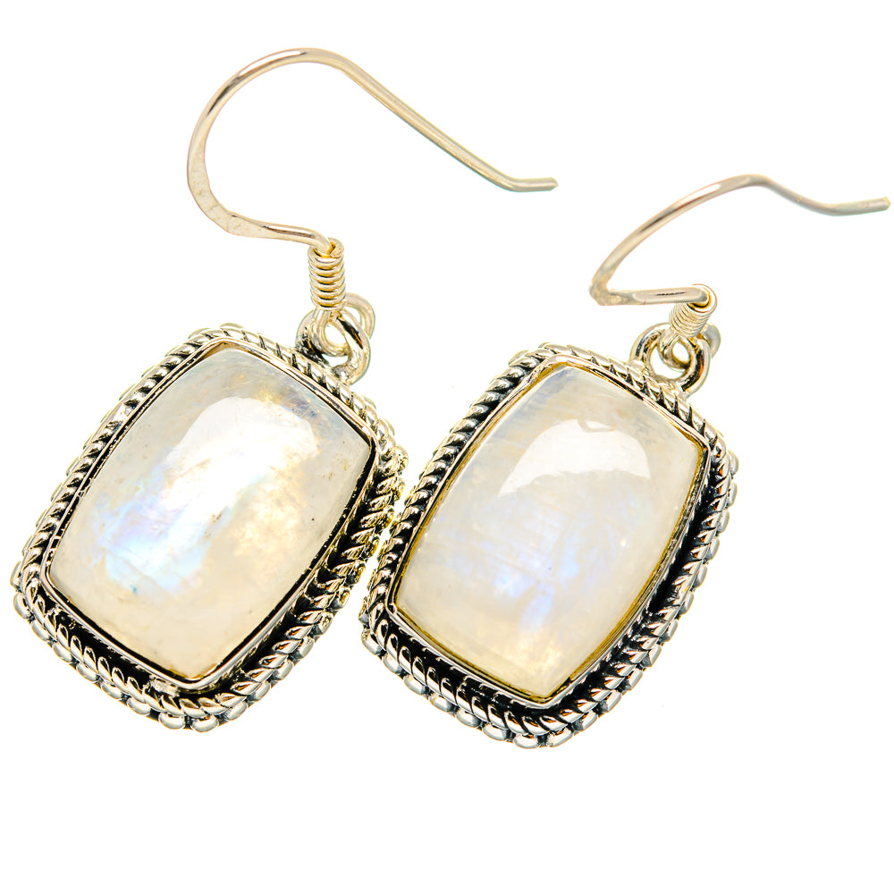 Rainbow Moonstone Earrings handcrafted by Ana Silver Co - EARR421061
