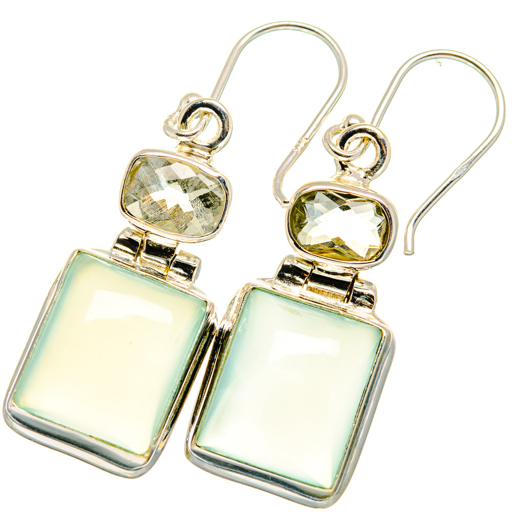 Aqua Chalcedony Earrings handcrafted by Ana Silver Co - EARR421081