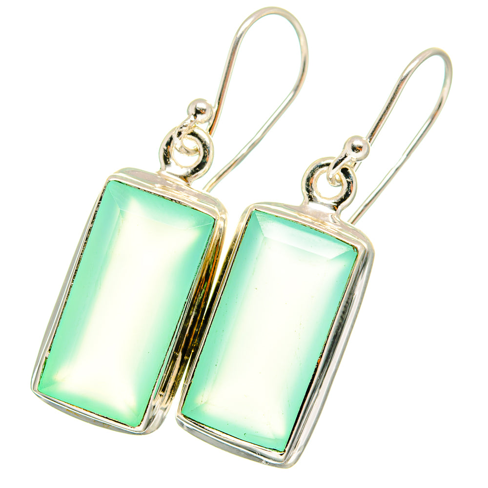 Aqua Chalcedony Earrings handcrafted by Ana Silver Co - EARR421219