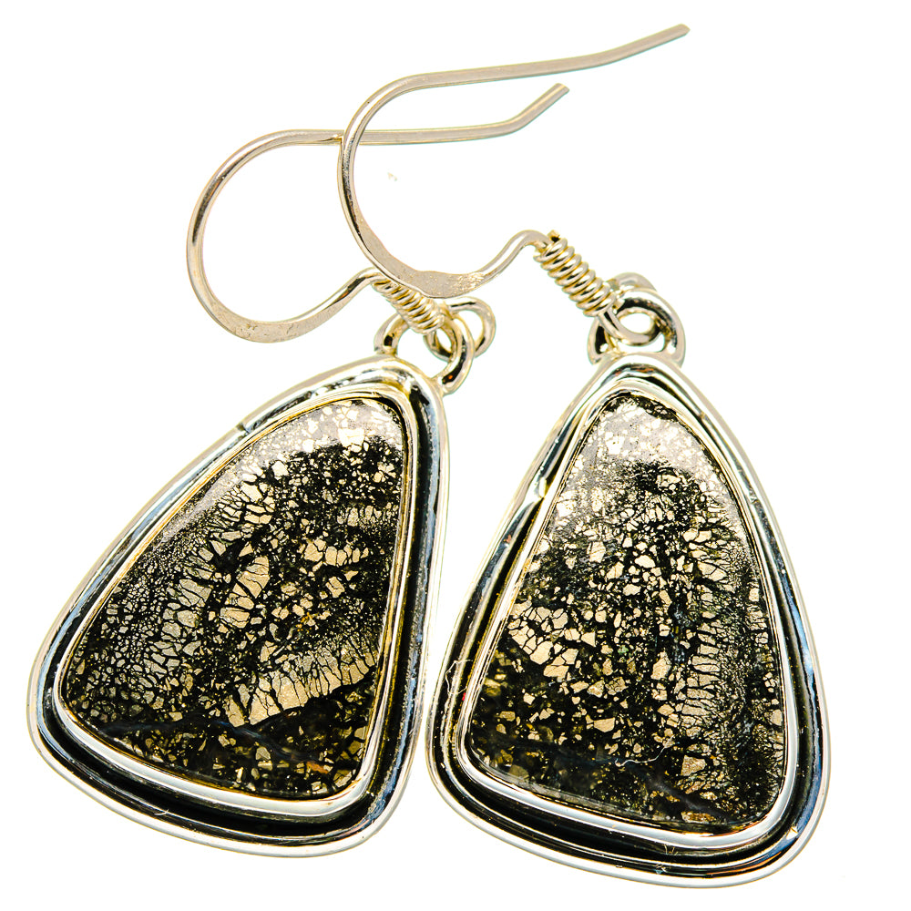 Pyrite Agate Earrings handcrafted by Ana Silver Co - EARR421347
