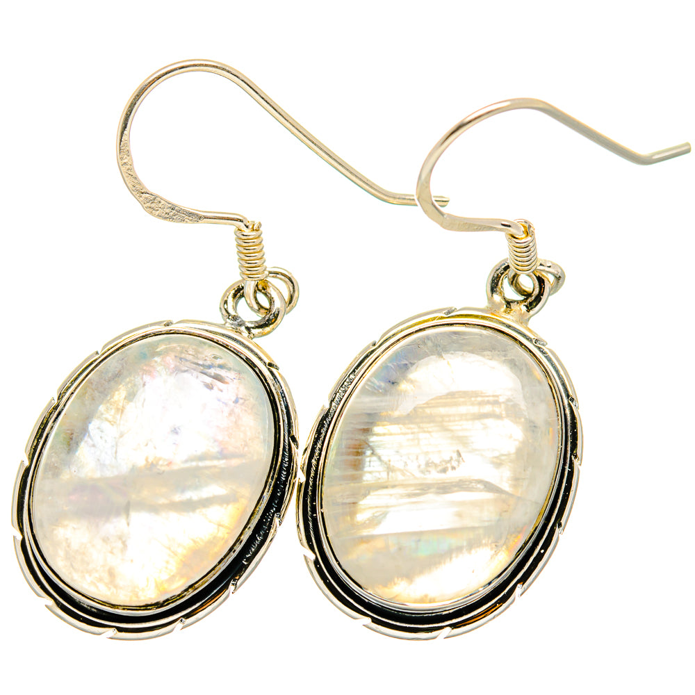 Rainbow Moonstone Earrings handcrafted by Ana Silver Co - EARR421369