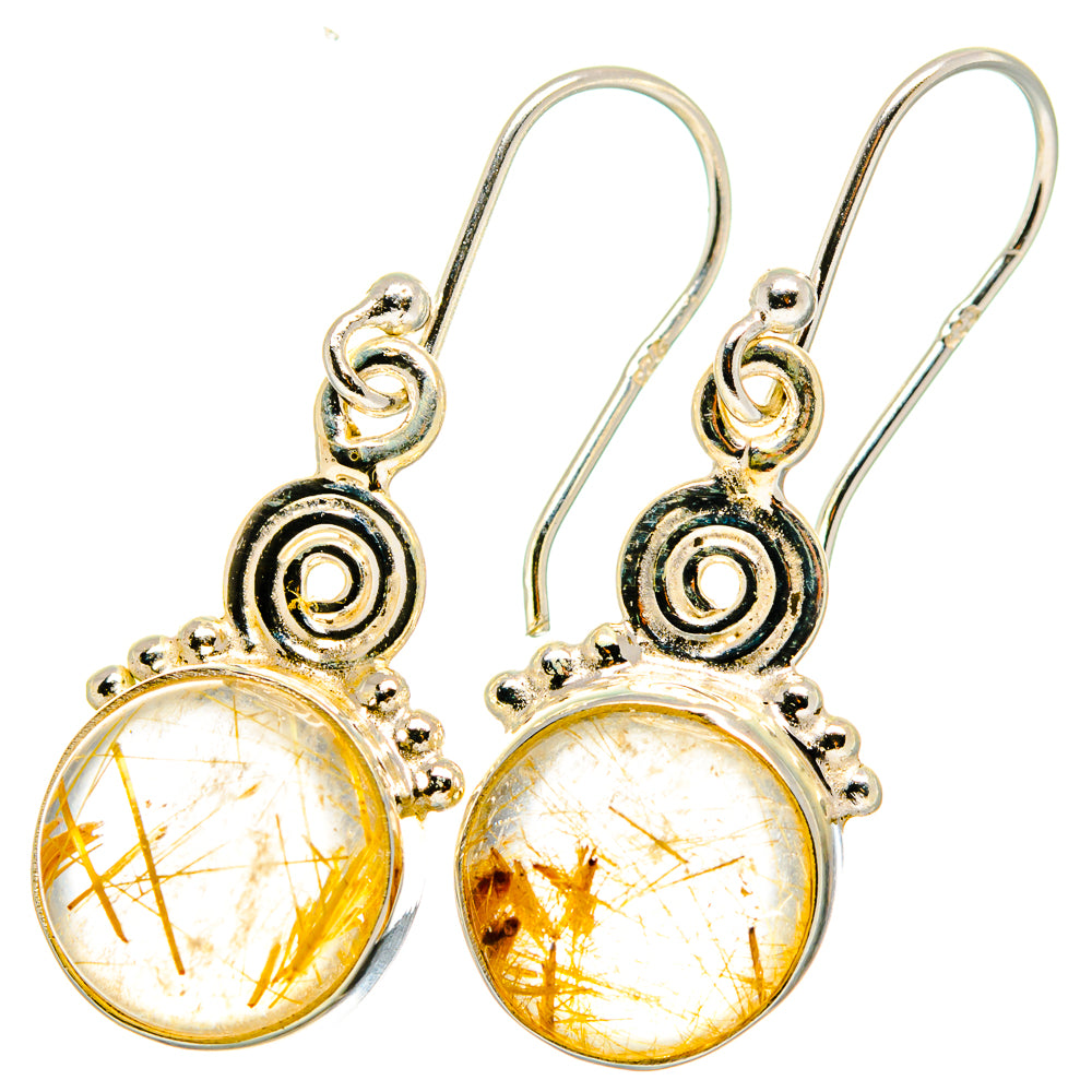 Rutilated Quartz Earrings handcrafted by Ana Silver Co - EARR421377