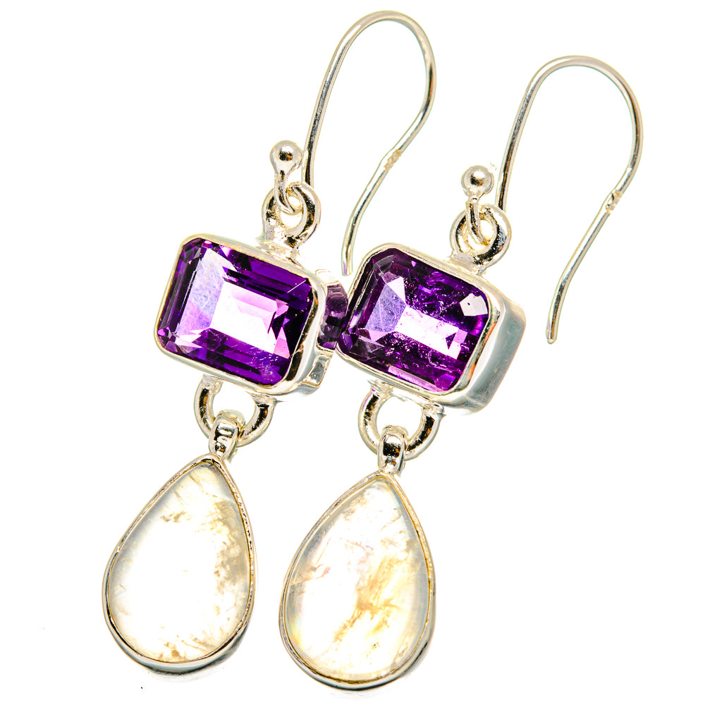 Rainbow Moonstone Earrings handcrafted by Ana Silver Co - EARR421419