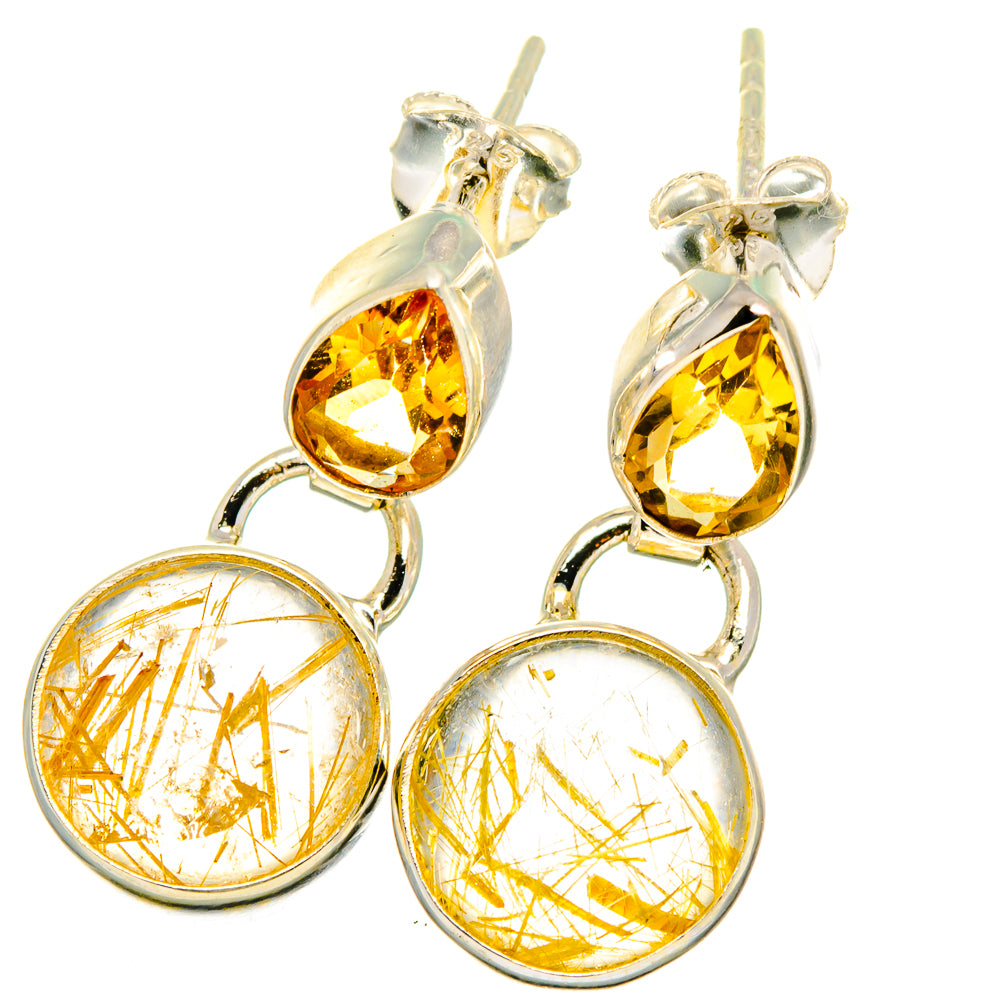 Rutilated Quartz Earrings handcrafted by Ana Silver Co - EARR421459