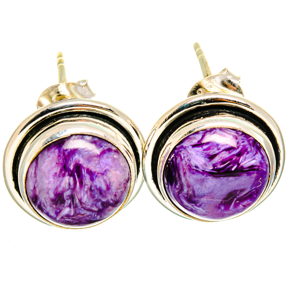 Charoite Earrings handcrafted by Ana Silver Co - EARR421494