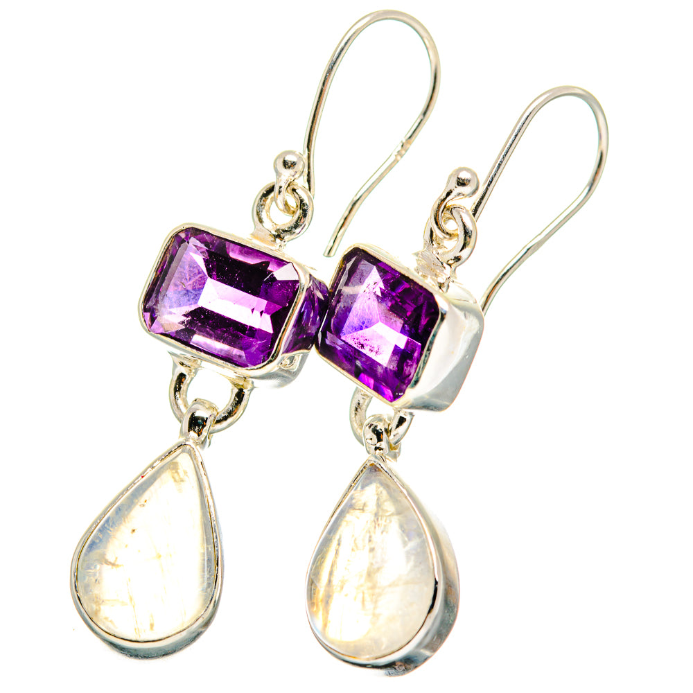 Rainbow Moonstone Earrings handcrafted by Ana Silver Co - EARR421504