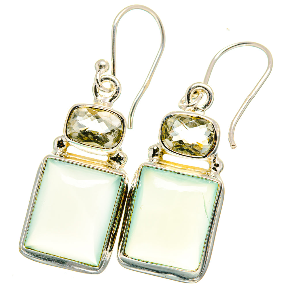 Aqua Chalcedony Earrings handcrafted by Ana Silver Co - EARR421515