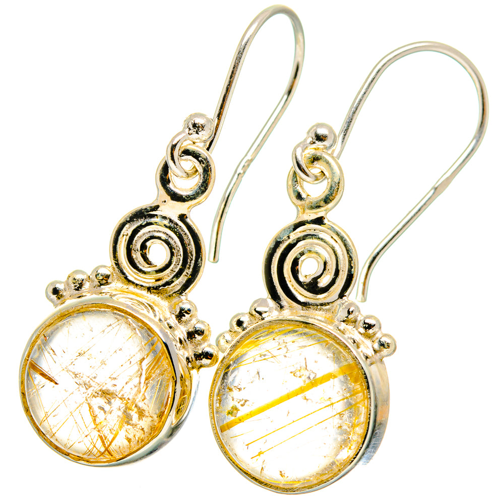 Rutilated Quartz Earrings handcrafted by Ana Silver Co - EARR421566