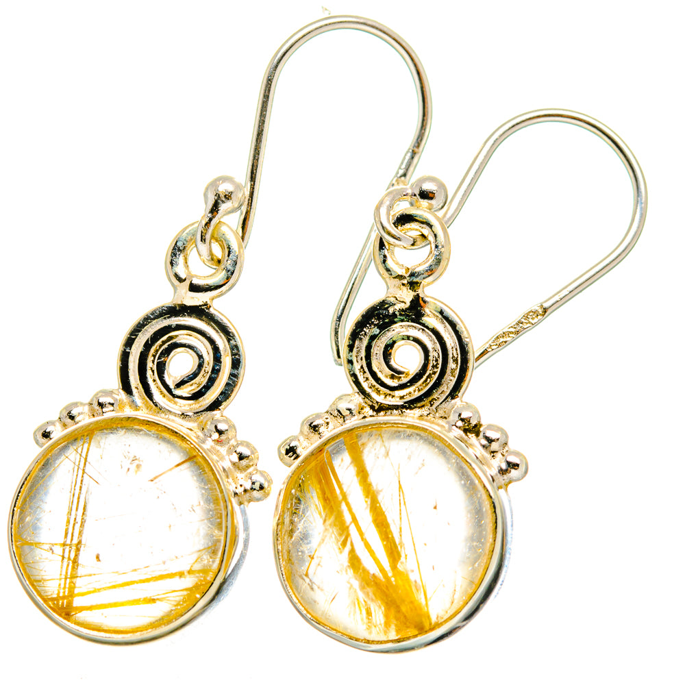 Rutilated Quartz Earrings handcrafted by Ana Silver Co - EARR421570