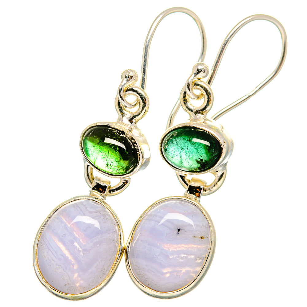 Blue Lace Agate Earrings handcrafted by Ana Silver Co - EARR421620