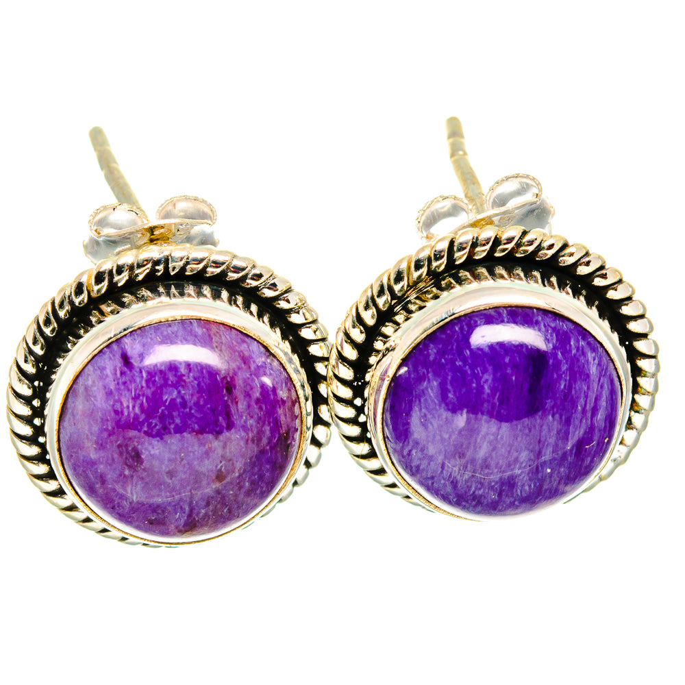 Charoite Earrings handcrafted by Ana Silver Co - EARR421693
