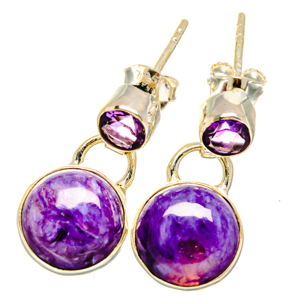 Charoite Earrings handcrafted by Ana Silver Co - EARR421703