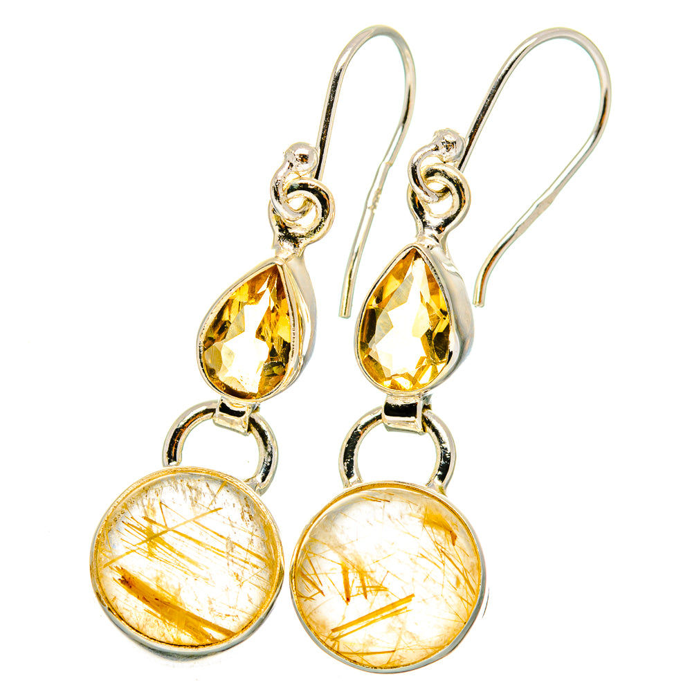 Rutilated Quartz Earrings handcrafted by Ana Silver Co - EARR421750