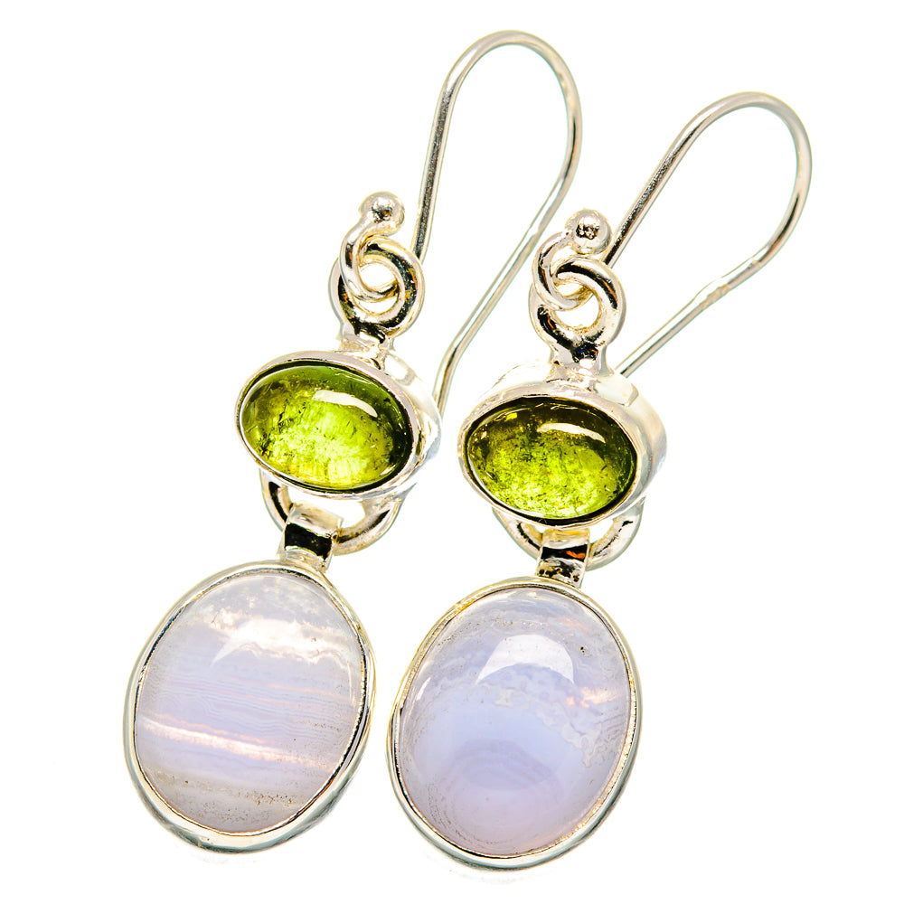 Blue Lace Agate Earrings handcrafted by Ana Silver Co - EARR421855