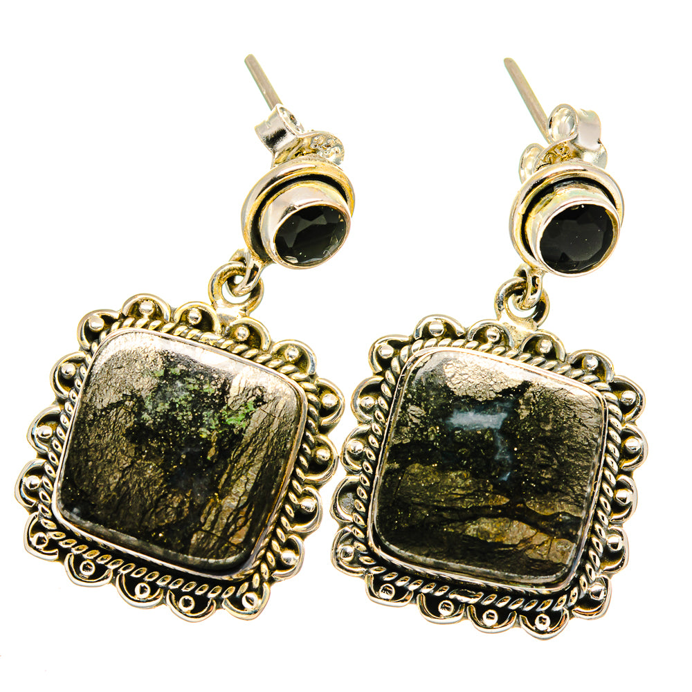 Pyrite Agate Earrings handcrafted by Ana Silver Co - EARR421900