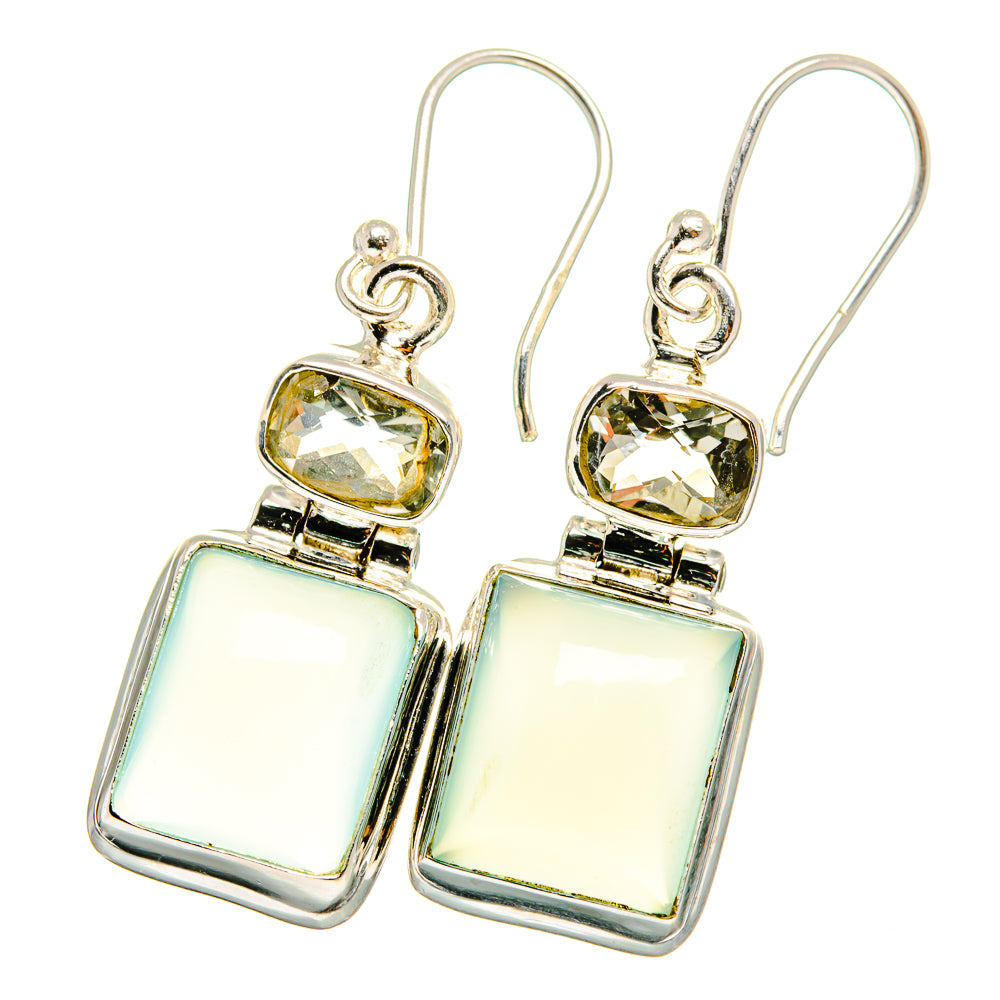 Aqua Chalcedony Earrings handcrafted by Ana Silver Co - EARR421919