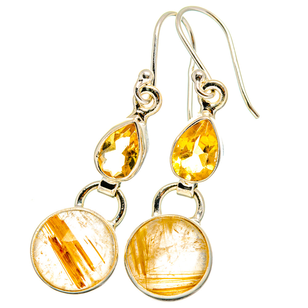 Rutilated Quartz Earrings handcrafted by Ana Silver Co - EARR421942
