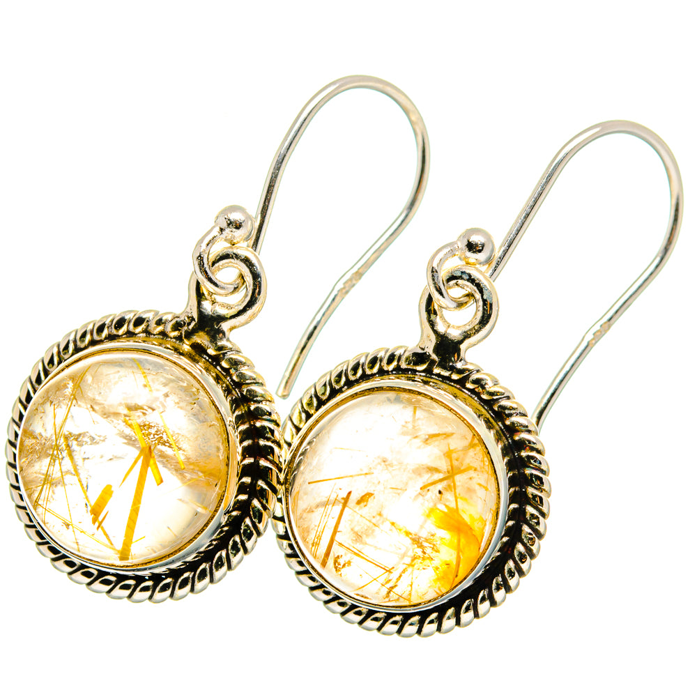 Rutilated Quartz Earrings handcrafted by Ana Silver Co - EARR421981