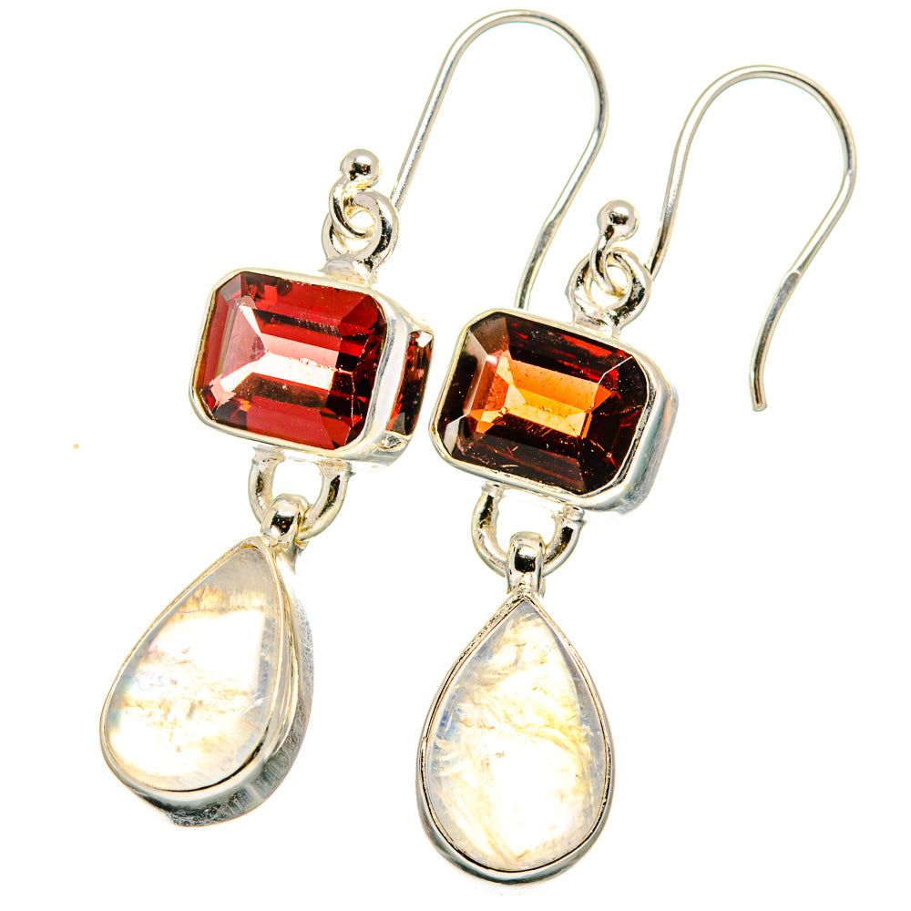 Rainbow Moonstone Earrings handcrafted by Ana Silver Co - EARR422007